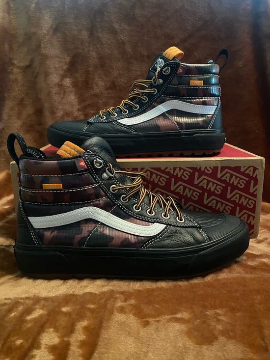 Vans Other - Vans High-Top Camouflage Sneakers in Black, Orange, White